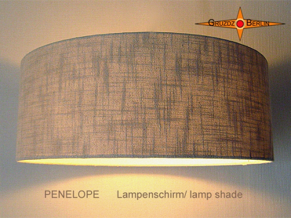 Large sized lamp shade natural linen PENELOPE d 60 cm
