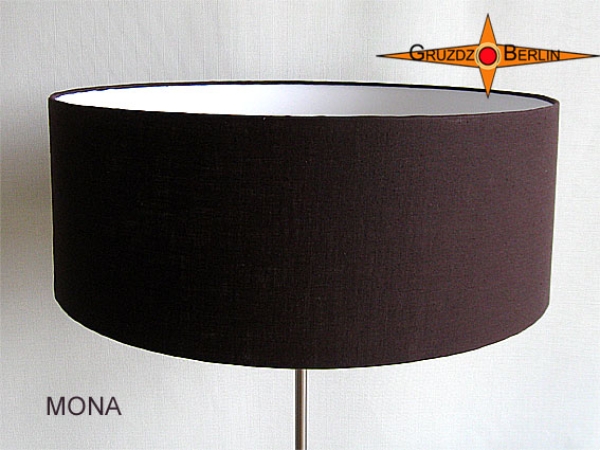 Brown floor lamp MONA of dark brown linen