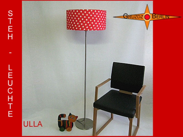 Red floor lamp with flowers and polkadots ULLA