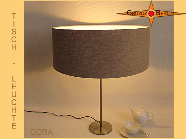 Tischlampe aus Leinen CORA Landhausstil Lampe