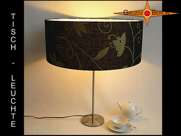 Table lamp black gold LENORA table lamp linen