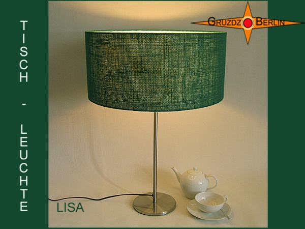 Grüne Tischlampe aus Jute LISA
