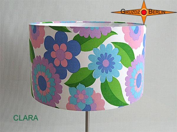 Vintage Table lamp CLARA retro design flowers 70s