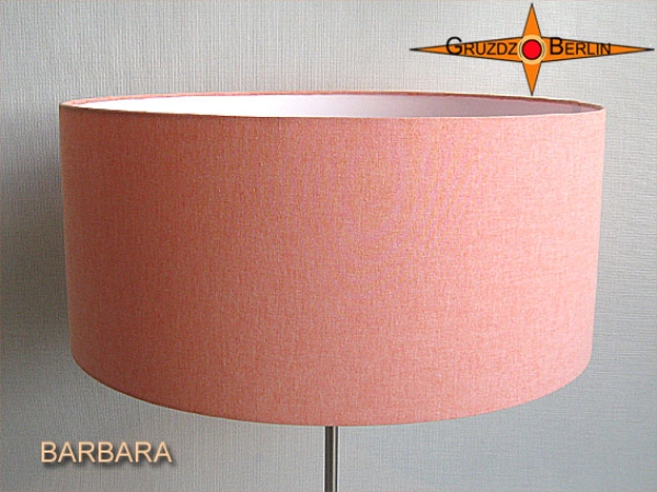 Tischleuchte lachsfarben BARBARA Tischlampe Leinen