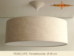 Pendant lamp linen lamp PENELOPPE with diffuser d 60 cm